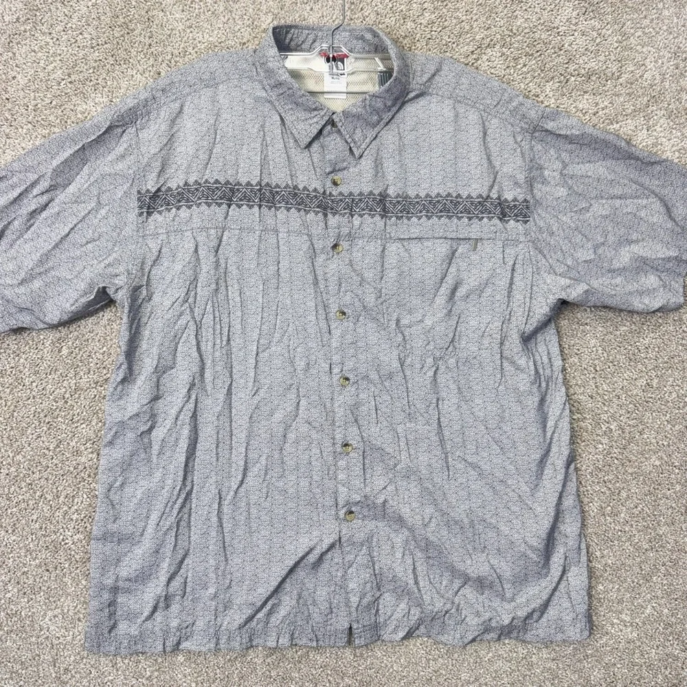 The North Face Shirt Mens XL Gray Short Sleeve Button Down EUC